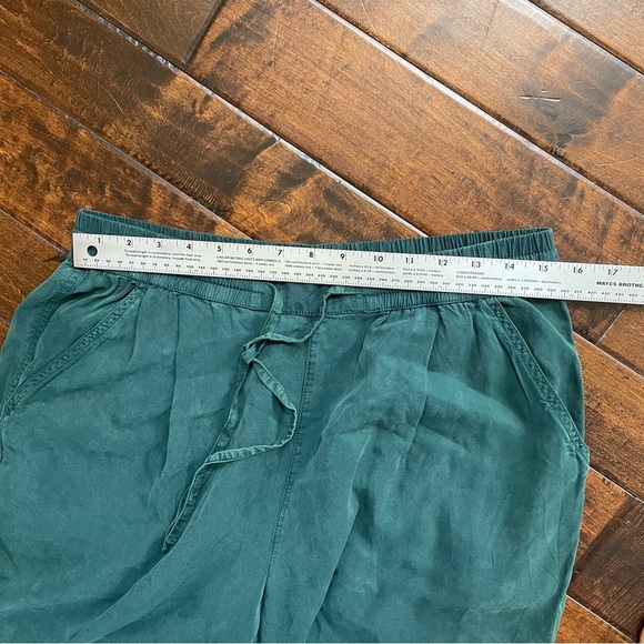 NWT Aerie High Waisted Twill Wide Leg Pant Baggy Pull On Trousers Teal size Med - Picture 3 of 10